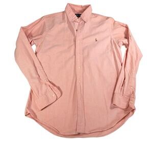 Ralph Lauren mens orange button down. Size M. Multicolor pony. preppy, office